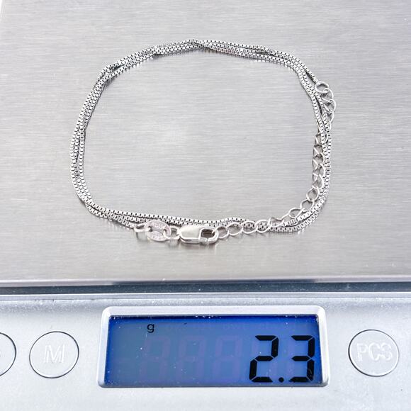 Vintage Italian Sterling Silver 925 | Box Link Chain Necklace | 18"-20" - Picture 3 of 3